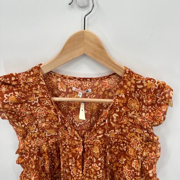 SUNDRY NWT Evereve Sienna Flutter Sleeve Blouse // 2 M - Picture 6 of 13